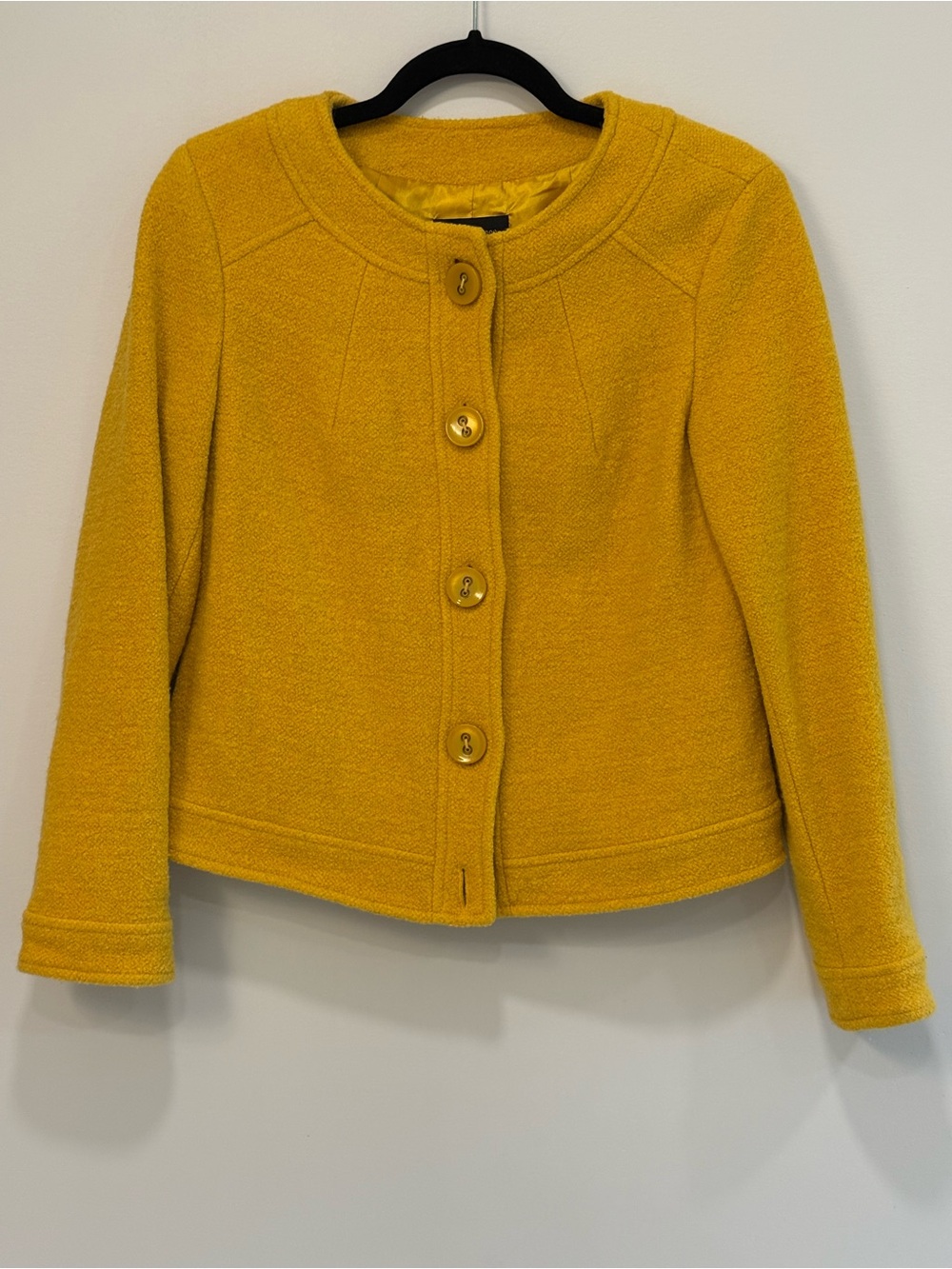 Focus 2000 Vintage Women’s Mustard Yellow Size 6 Bouclé Jacket Blazer W